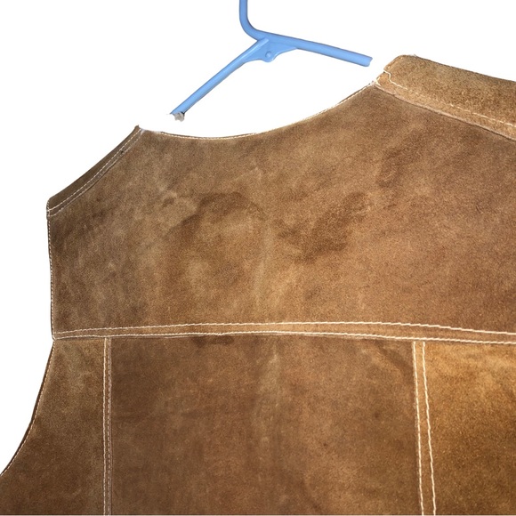 Leather Vest Made in Mexico inside pocket sz 40 defects on lease read - Picture 4 of 7